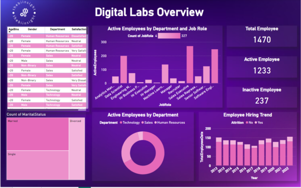 Digital labs overview dashboard